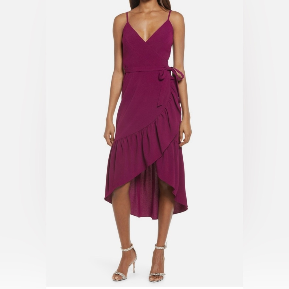 Dress the Population Magenta High Low Dress